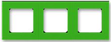 Рамка универсальная ABB EPJ Levit 3-м. зеленый/дымчатый чёрный картинка
